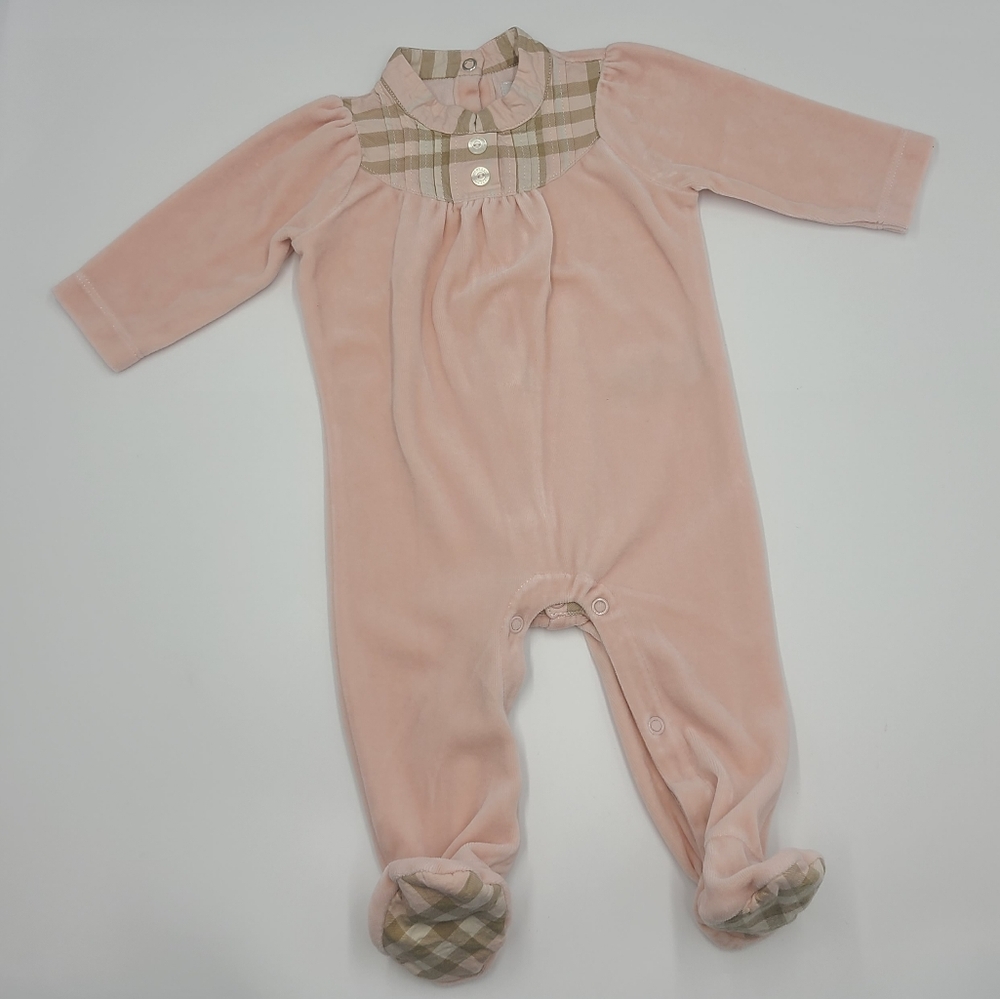 Burberry baby girl velour sleeper size 6 months